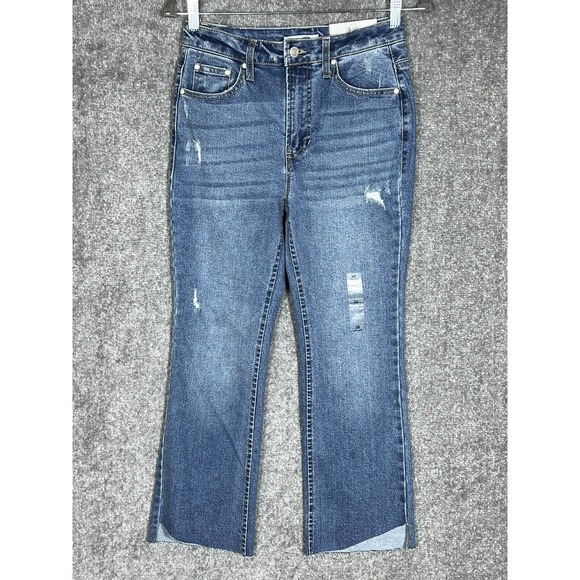 And Now This The Step Hem High Rise Cropped Jeans Womens Size 28 Distressed Blue - Picture 1 of 16